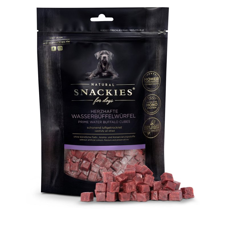 Snackies Hundesnack Herzhafte Wasserbüffelwürfel 170g