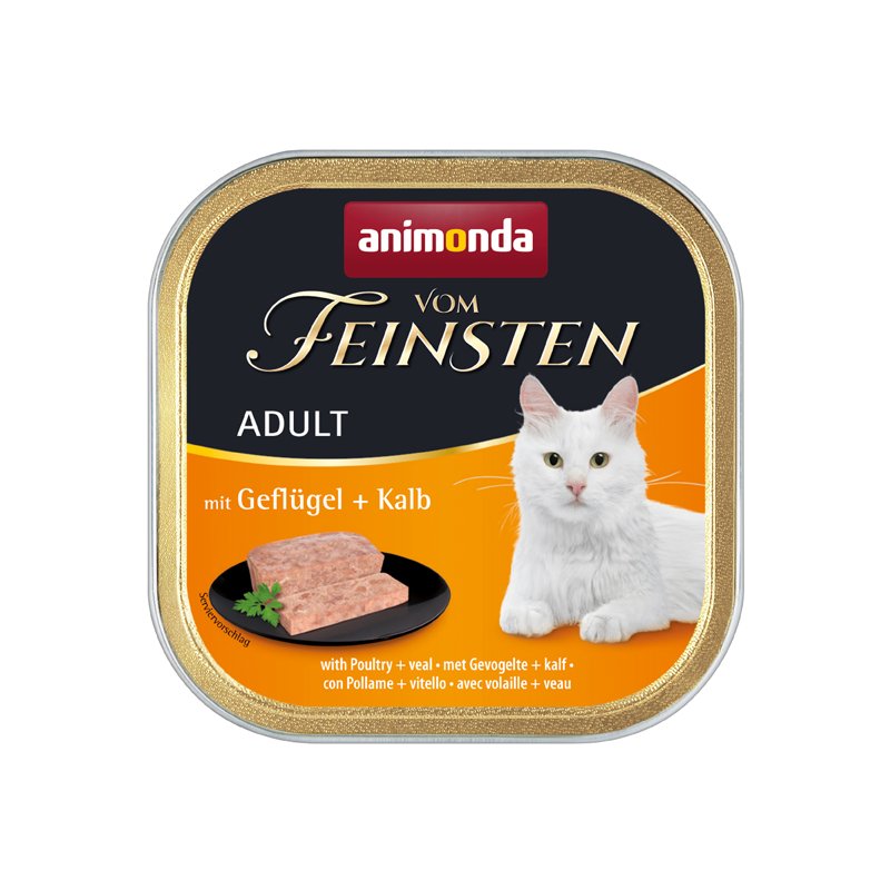 Animonda Katzen Nassfutter Vom Feinsten Adult mit Geflügel + Kalb 100 g