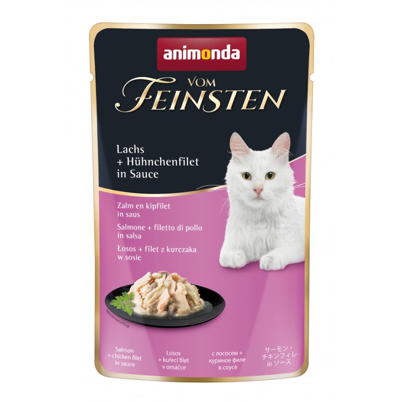 Animonda Katzen Nassfutter Vom Feinsten Adult mit Lachs + Hühnchenfilet in Sauce 50 g