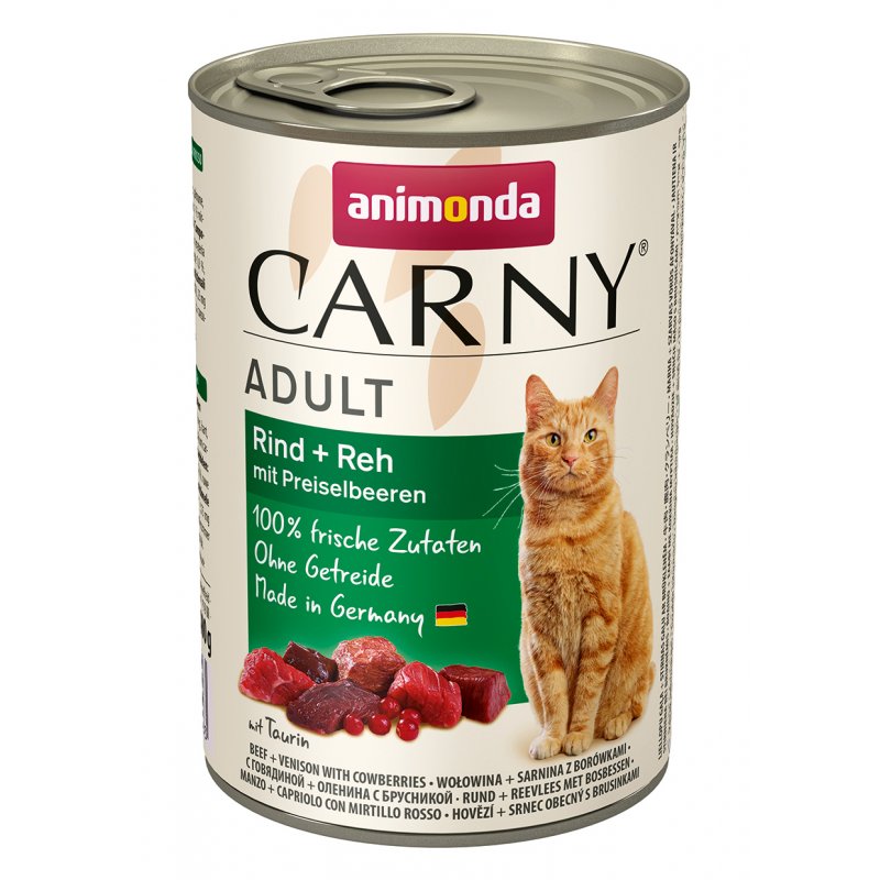 Animonda Katzen Nassfutter Carny Adult Rind + Reh mit Preiselbeeren 400 g