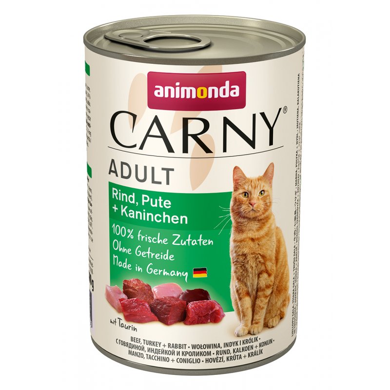 Animonda Katzen Nassfutter Carny Adult Rind, Pute + Kaninchen 400 g