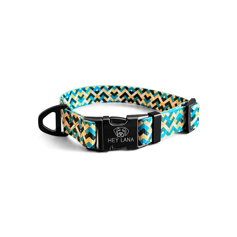 Hey Lana Hundehalsband Kunterbunt Gelb/Blau M