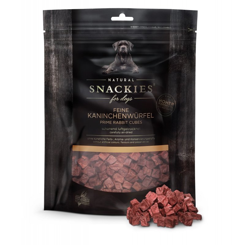 Snackies Hundesnack Herzhafte Kaninchenwürfel 80g