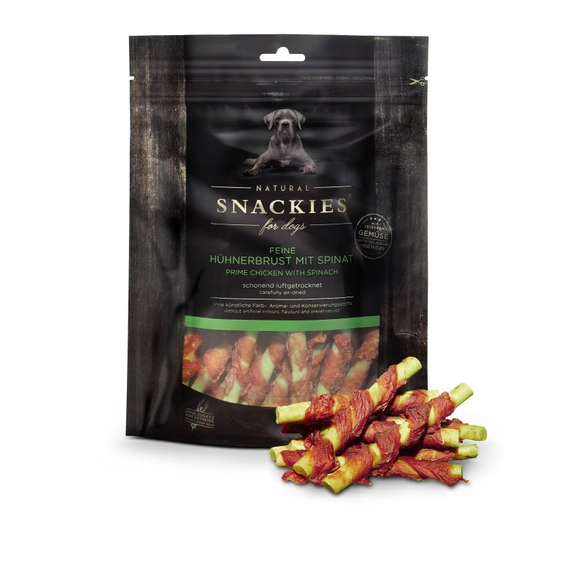 Snackies Hundesnack Feine Hühnerbrust mit Spinat 170g