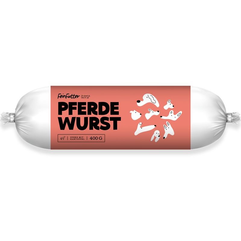 Feinfutter Hundewurst - Pferd mit Kartoffel 800g