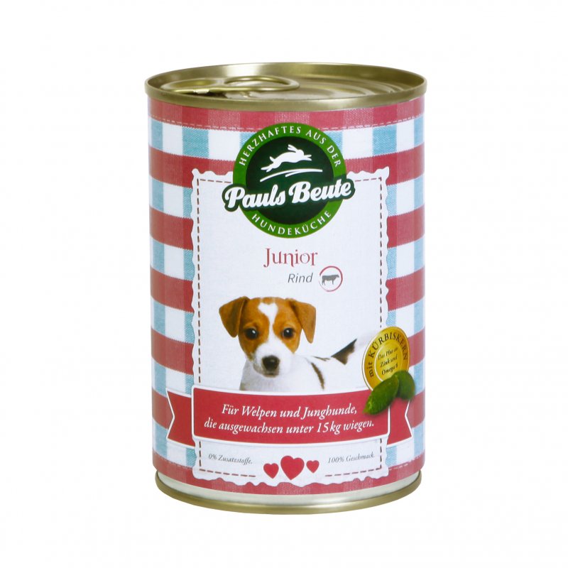 Pauls Beute Hunde Nassfutter Junior Rind 400g