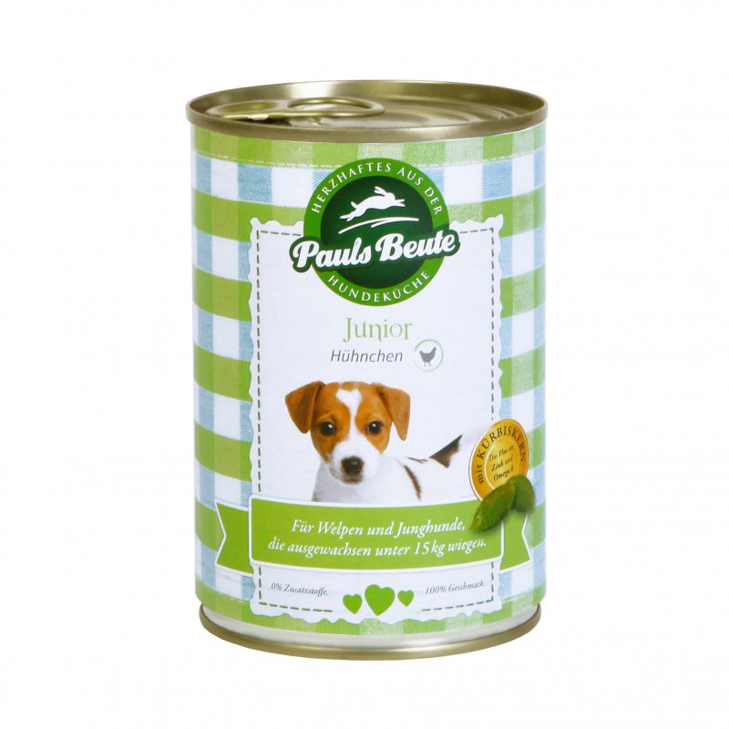 Pauls Beute Hunde Nassfutter Junior Hühnchen 400g