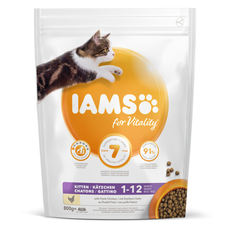 IAMS for Vitality Kittentrockenfutter mit frischem Huhn 800g