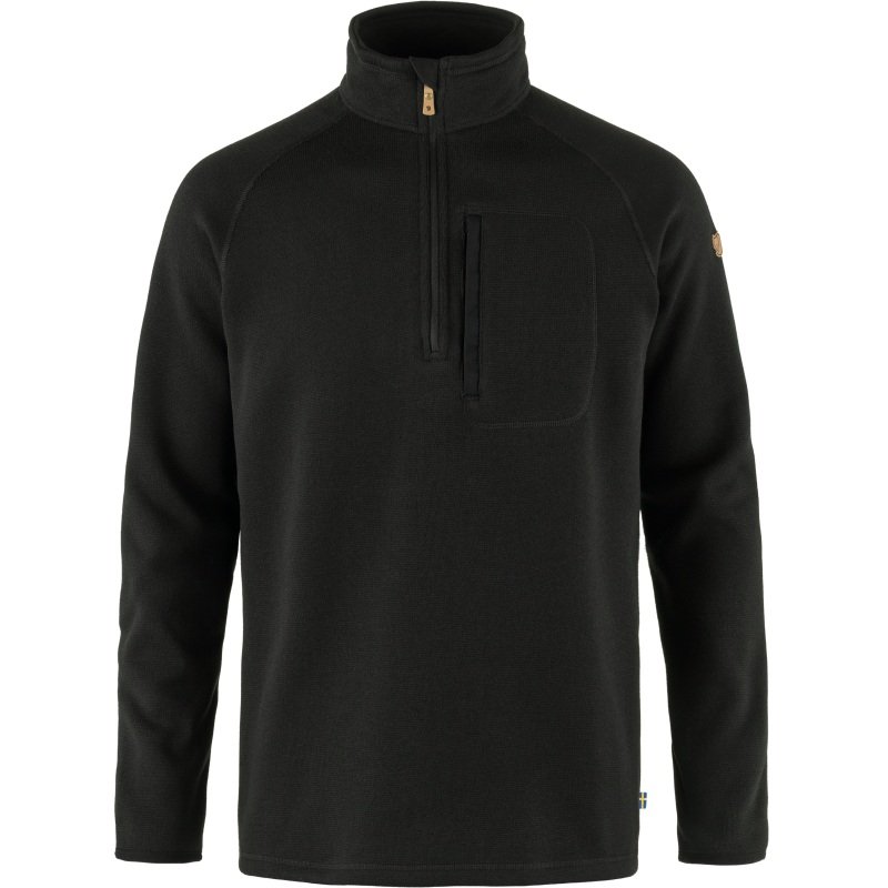 Fjällräven Herren Fleecejacke Övik Fleece Half Zip M Schwarz S