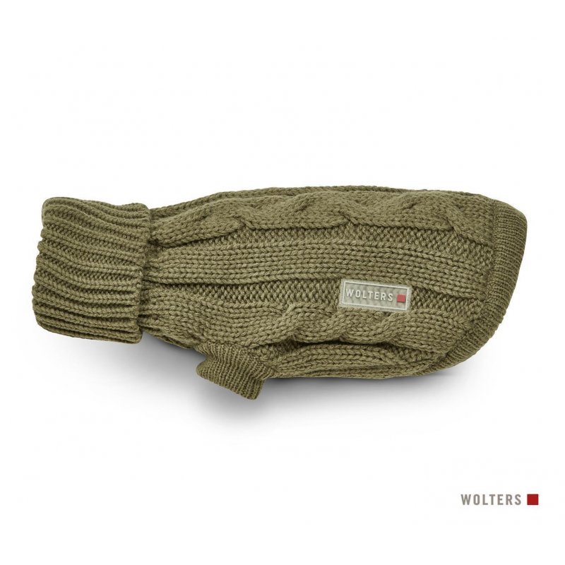 Wolters Hunde Strickpullover Zopf Olive 25