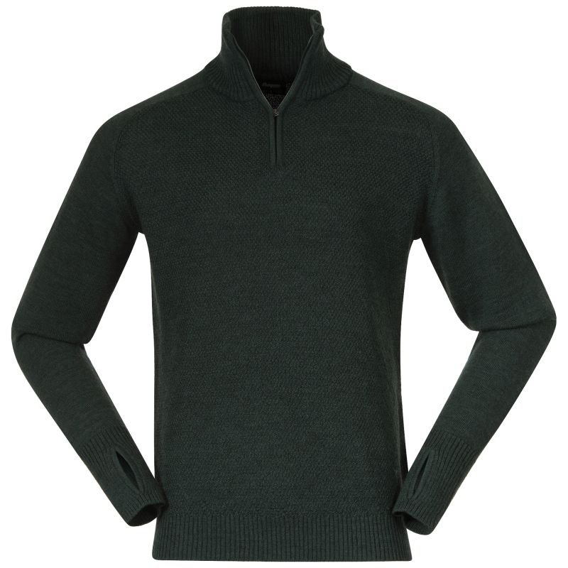 Bergans Herren Pullover Ulriken Light Merino Dunkelgrün S