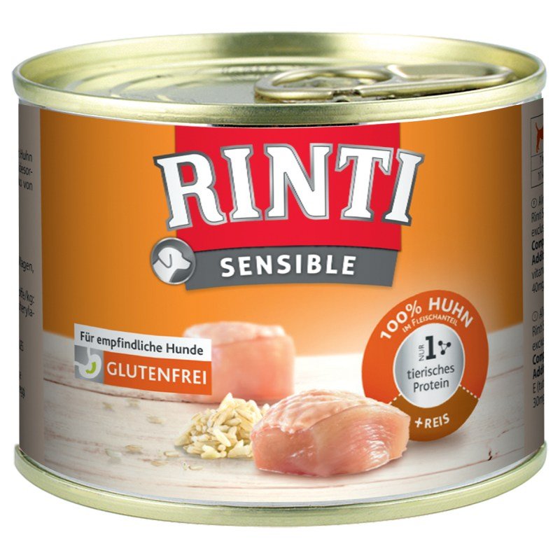 Rinti Hunde Nassfutter Dose Sensible 185g Huhn & Reis