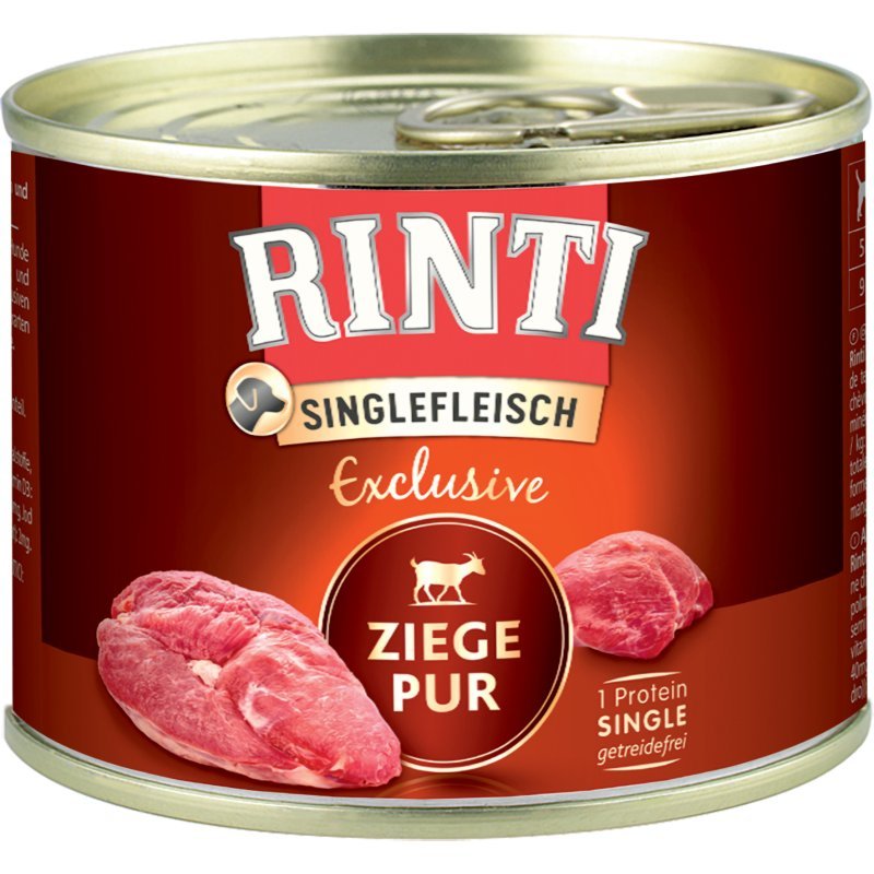 Rinti Hunde Nassfutter Dose Singlefleisch Exclusive 185g Ziege