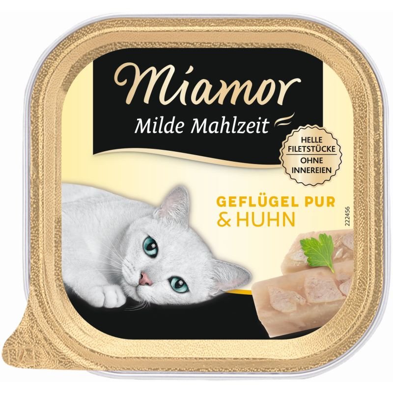 Miamor Katzen Nassfutter Schale Milde Mahlzeit Geflügel pur & Huhn 100g