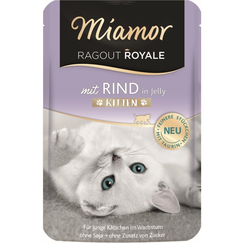 Miamor Kitten Nassfutter Frischebeutel Ragout Royale in Jelly Rind 100g