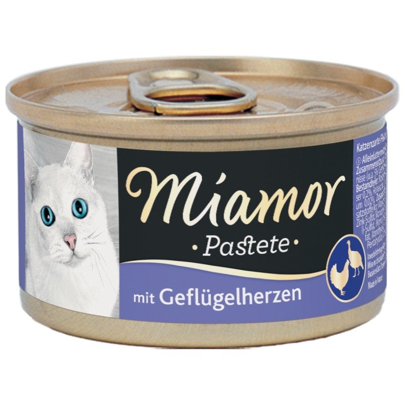 Miamor Katzen Nassfutter Dose Pastete Geflügelherzen 85g