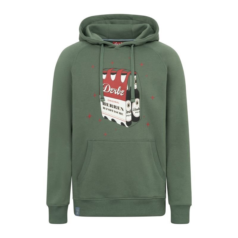 Derbe Herren Hoodie Herrenhandtasche Oliv M