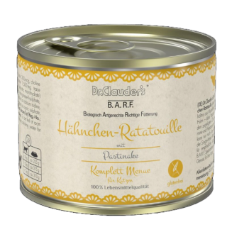 Dr.Clauders BARF Komplett Menü Hähnchen-Ratatouille 6x 200g