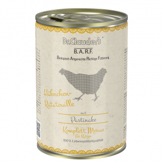 Dr.Clauders BARF Komplett Menü Hähnchen-Ratatouille 6x 400g