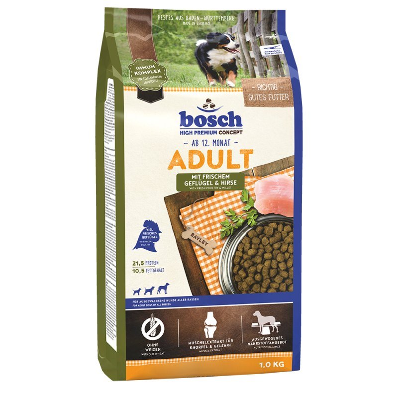 Bosch Hunde Trockenfutter Adult Geflügel & Hirse 1kg