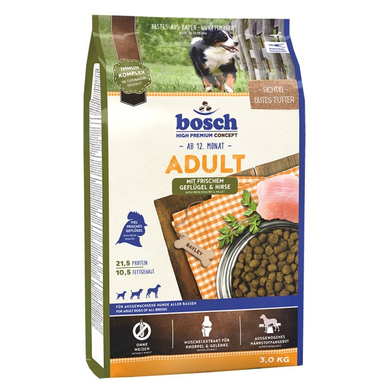 Bosch Hunde Trockenfutter Adult Geflügel & Hirse 3kg