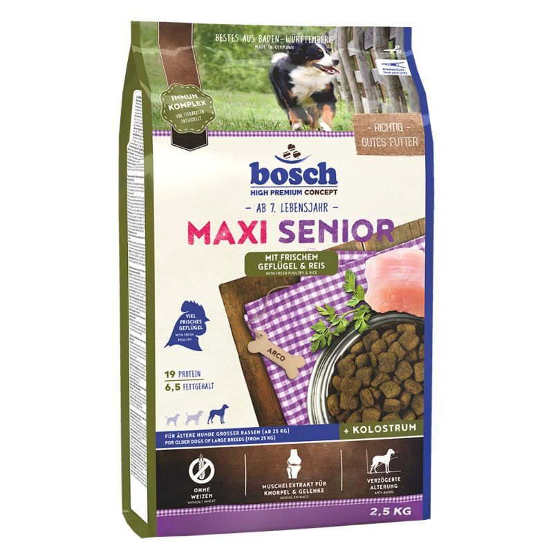 Bosch Hunde Trockenfutter Maxi Senior Geflügel & Reis 2,5kg