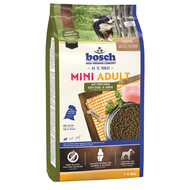 Bosch Hunde Trockenfutter Mini Adult Geflügel & Hirse 1kg