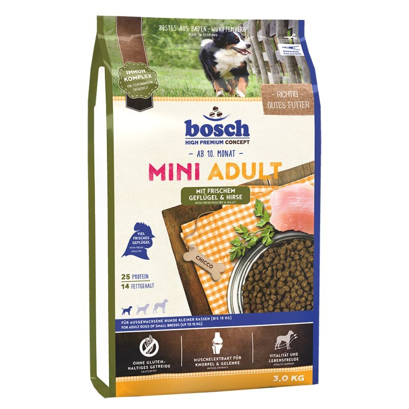 Bosch Hunde Trockenfutter Mini Adult Geflügel & Hirse 3kg