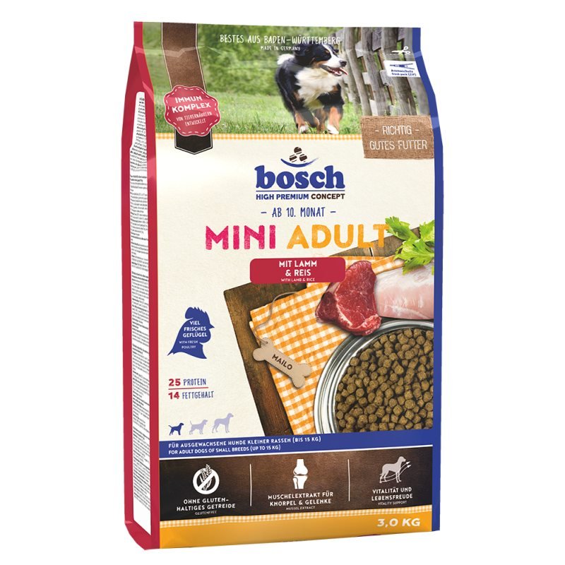 Bosch Hunde Trockenfutter Mini Adult Lamm & Reis 3kg