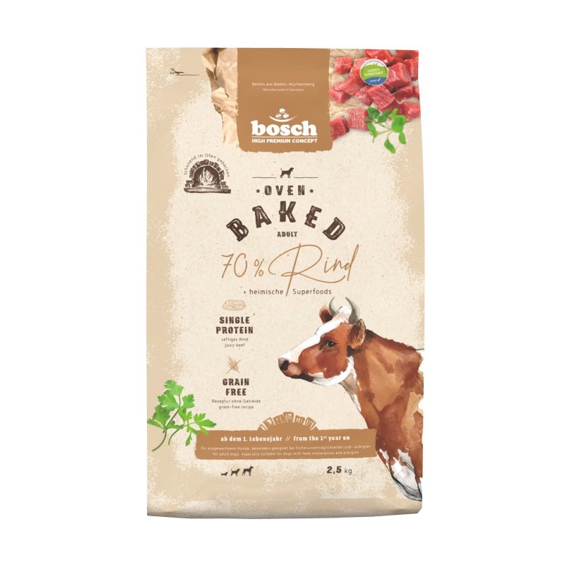 Bosch Hunde Trockenfutter HPC Oven Baked Adult Rind 2,5kg