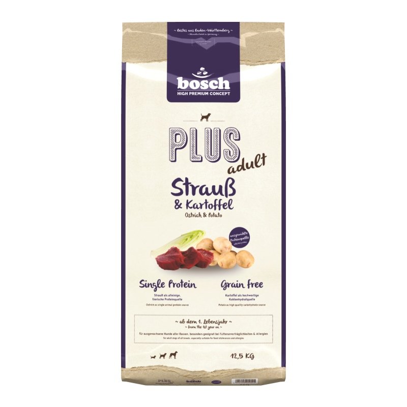 Bosch Hunde Trockenfutter PLUS Adult Strauß & Kartoffel 12,5kg