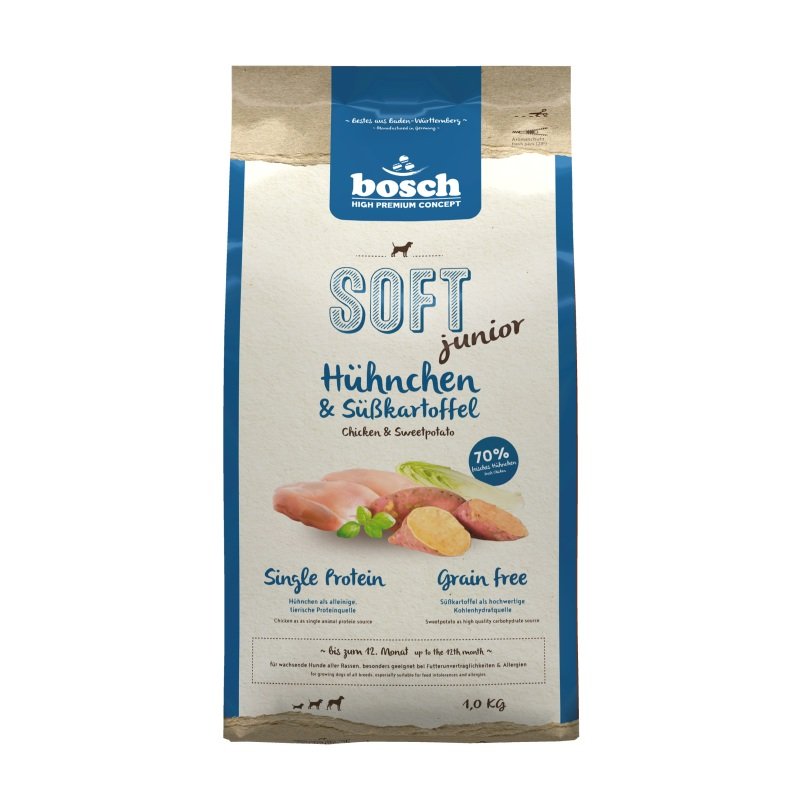 Bosch Hunde Trockenfutter HPC Soft Junior Hühnchen & Süßkartoffel 1kg