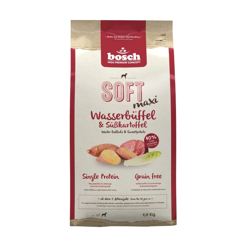 Bosch Hunde Trockenfutter HPC Soft Maxi Adult Wasserbüffel & Süßkartoffel 1kg