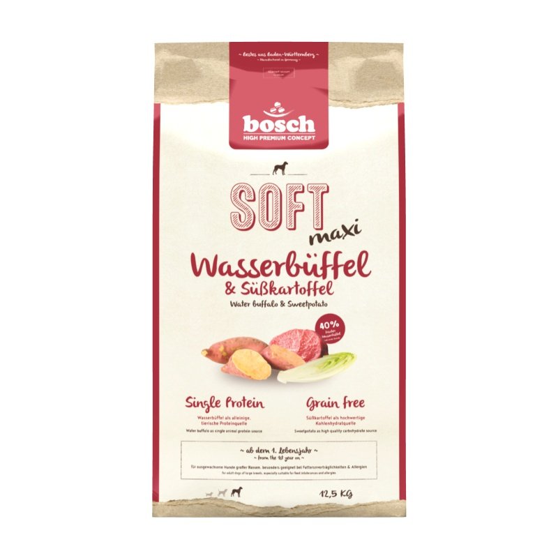 Bosch Hunde Trockenfutter HPC Soft Maxi Adult Wasserbüffel & Süßkartoffel 12,5kg