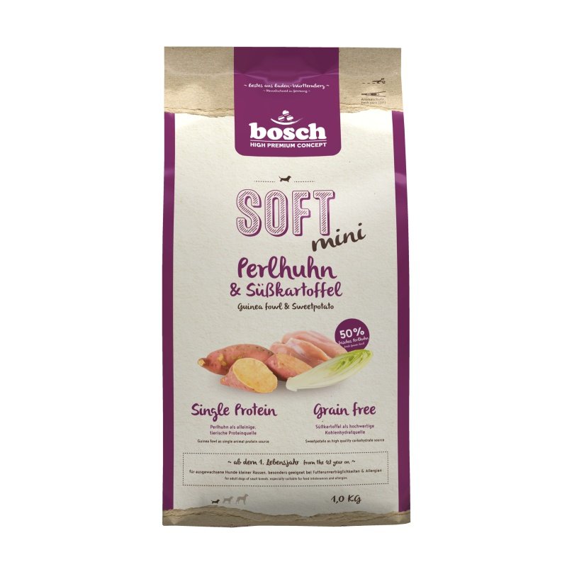 Bosch Hunde Trockenfutter HPC Soft Mini Adult Perlhuhn & Kartoffel 1kg