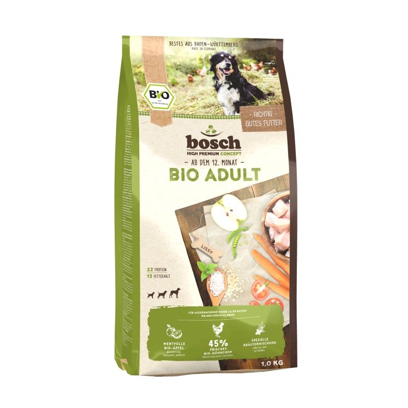 Bosch Hunde Trockenfutter Bio Adult Hühnchen & Apfel 1kg