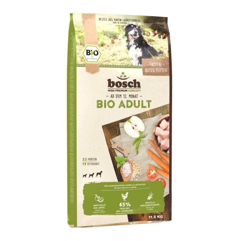 Bosch Hunde Trockenfutter Bio Adult Hühnchen & Apfel 11,5kg