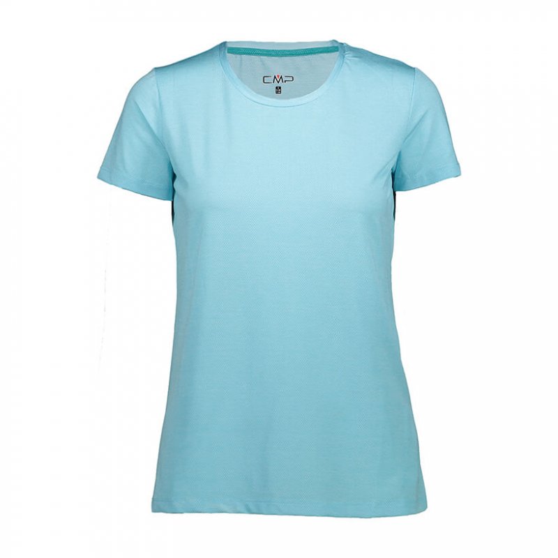 CMP Damen T-Shirt mit Piquet-Ausschnitt Himmelblau 34