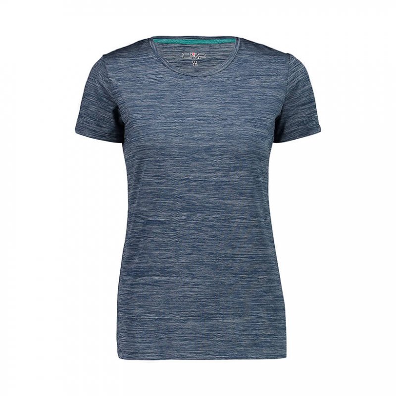 CMP Damen T-Shirt mit Piquet-Ausschnitt Graublau 34