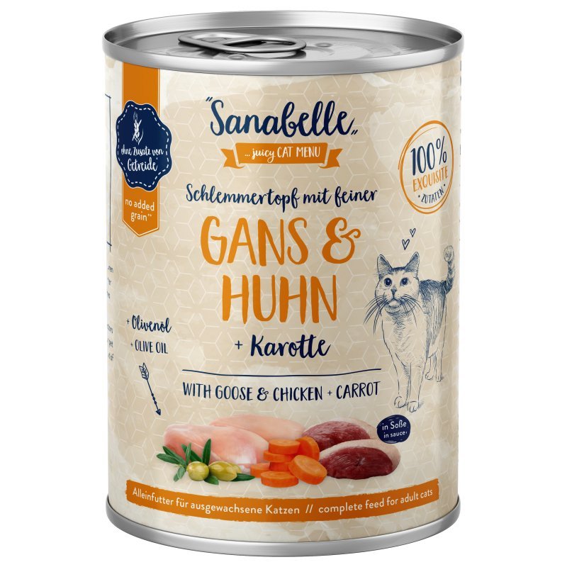 Sanabelle Katzen Nassfutter Adult mit Gans & Huhn 6 x 380 g