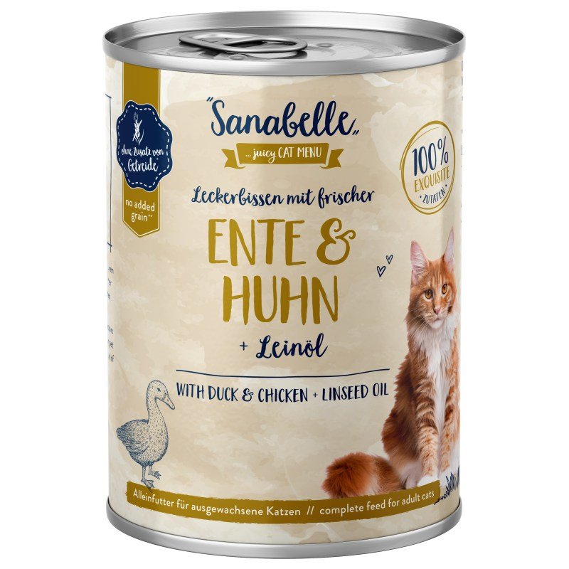 Sanabelle Katzen Nassfutter Adult mit Ente & Huhn 6 x 400 g