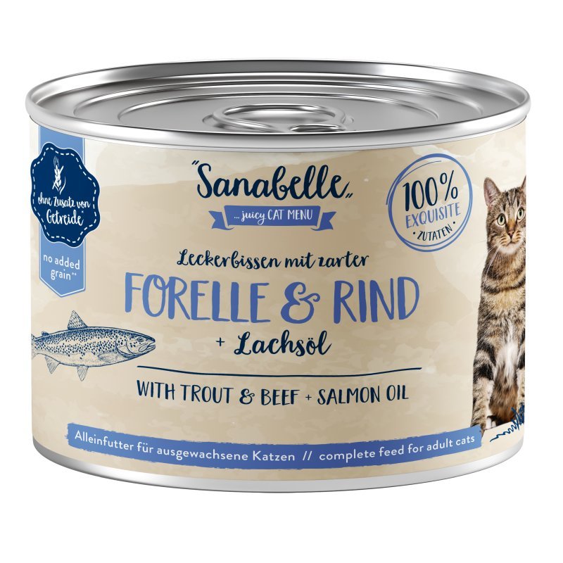 Sanabelle Katzen Nassfutter Adult mit Forelle & Rind 6 x 195 g