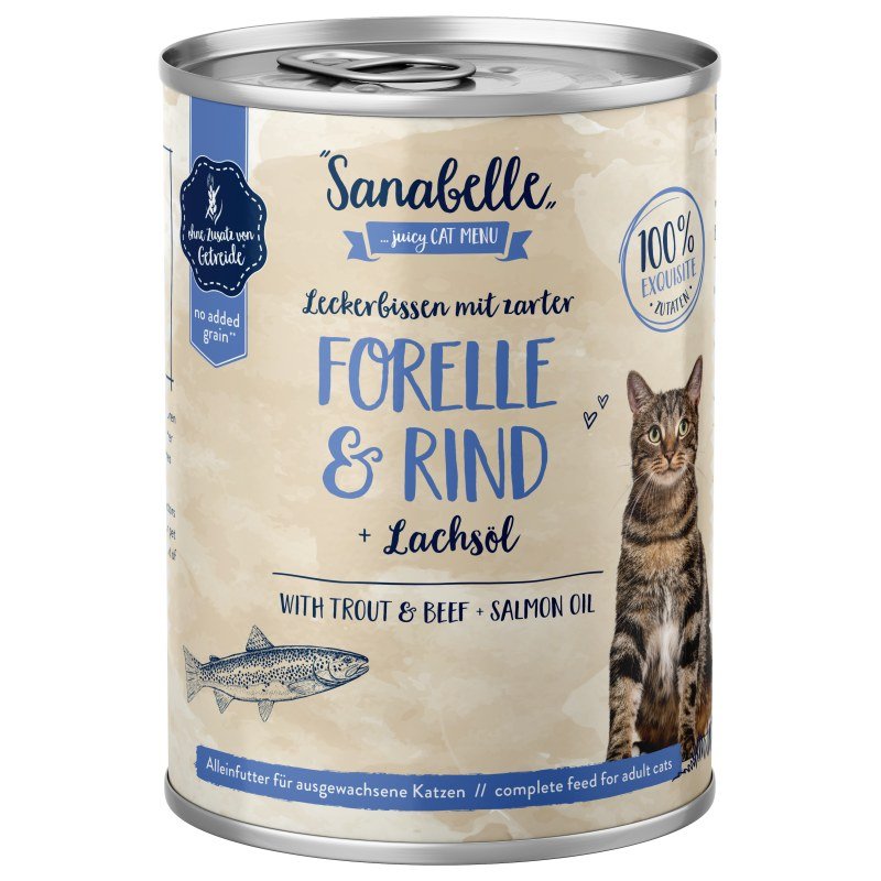 Sanabelle Katzen Nassfutter Adult mit Forelle & Rind 6 x 400 g