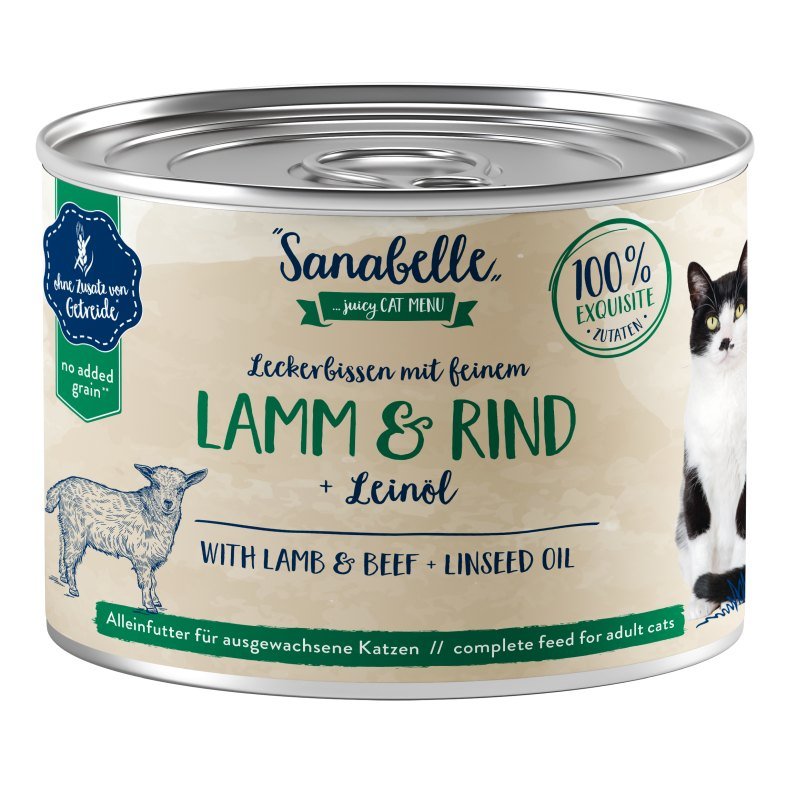 Sanabelle Katzen Nassfutter Adult mit Lamm & Rind 6 x 195 g