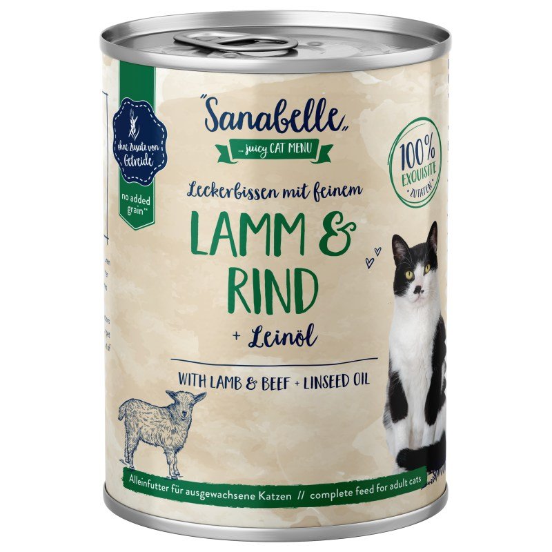 Sanabelle Katzen Nassfutter Adult mit Lamm & Rind 6 x 400 g