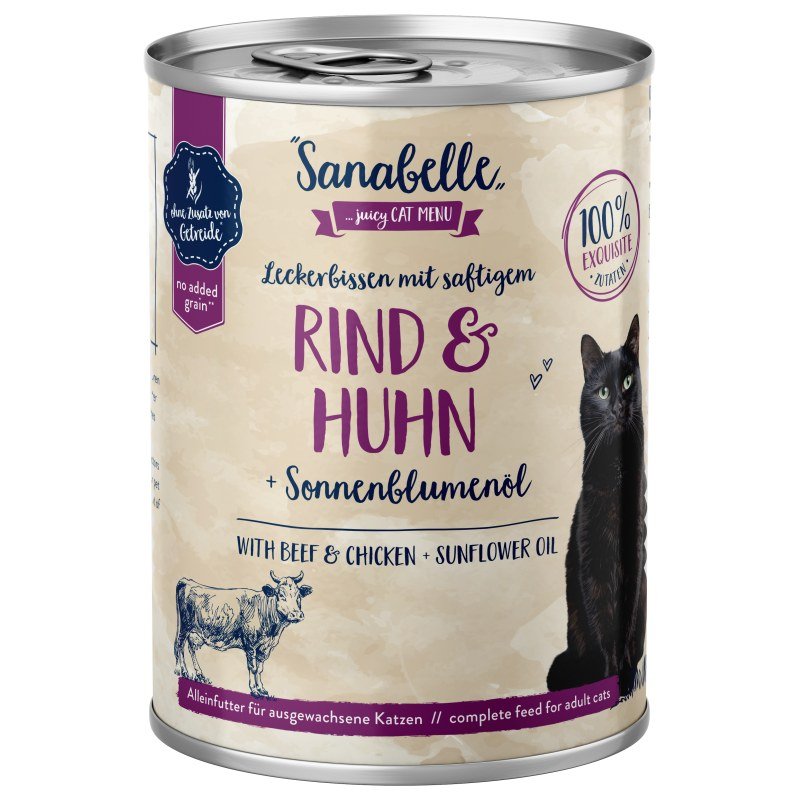 Sanabelle Katzen Nassfutter Adult mit Rind & Huhn 6 x 400 g