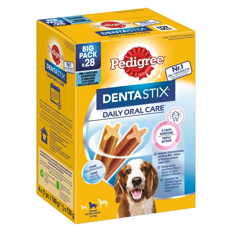 Pedigree Hunde Snack Denta Stix Daily Oral Care mittelgroße Hunde 28 Stk.