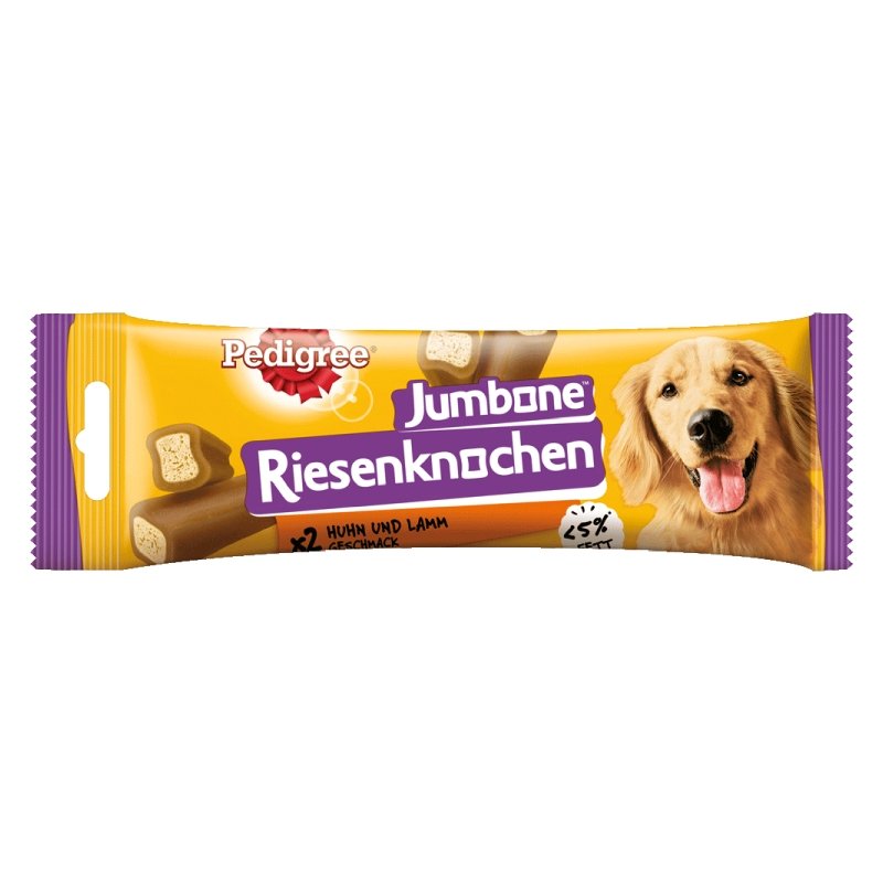 Pedigree Hunde Snack Jumbone Riesenknochen Medium mit Huhn & Lamm 12 x 2 Stk.