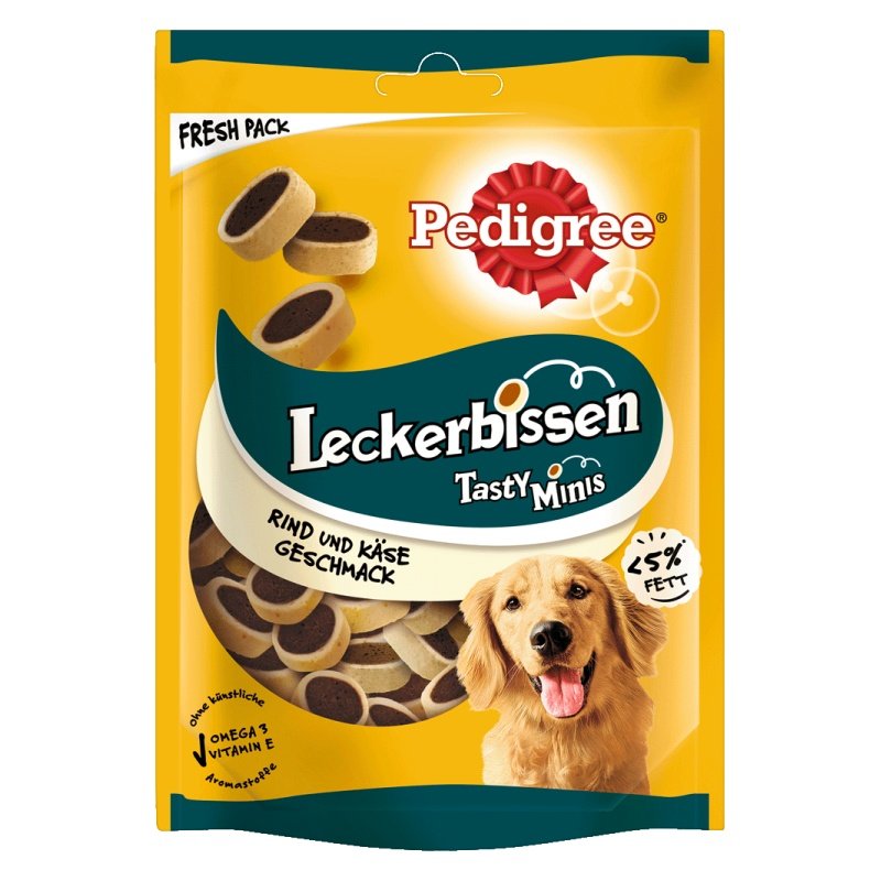 Pedigree Hunde Snack Leckerbissen Tasty Minis mit Rind & Käse 6 x 140 g