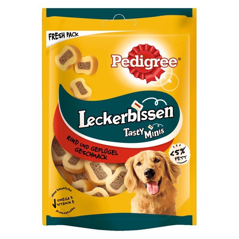 Pedigree Hunde Snack Leckerbissen Tasty Minis mit Rind & Geflügel 6 x 155 g